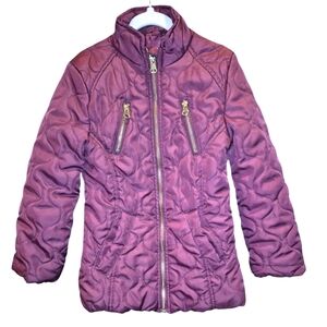SO Polyfill Quilted Heart Coat Gold Hardware